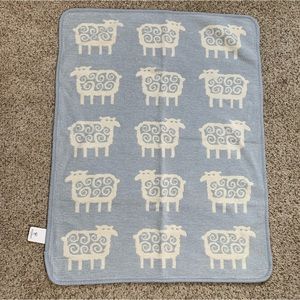Klippan blue sheep chenille baby’s blanket NWT
